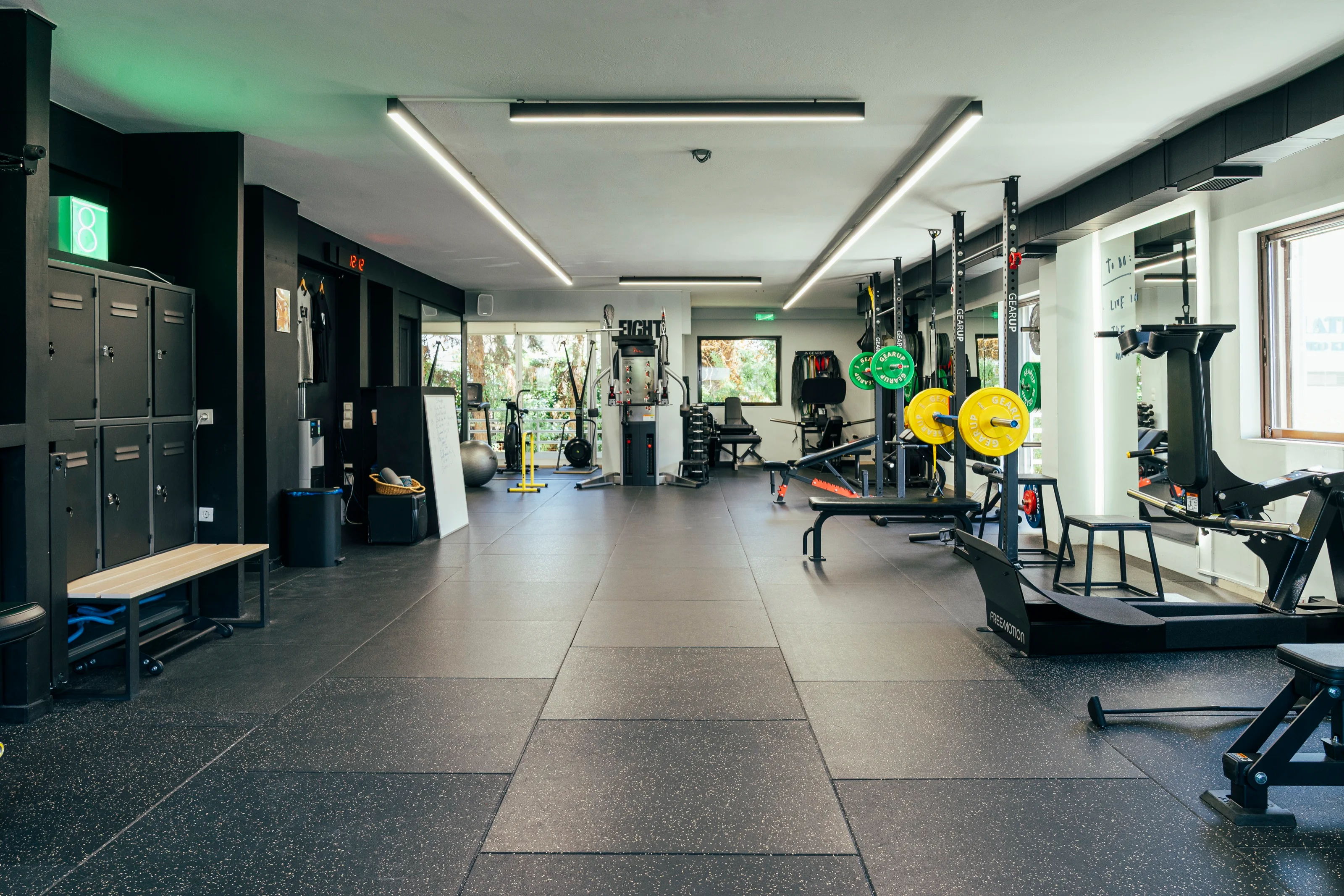 Weights area at Eight Training, Marousi